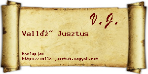 Valló Jusztus névjegykártya